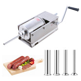 Hakka Sausage Stuffer 2 Speed Stainless Steel Vertical Sausage Maker (7Lb/3L(Horizontal)