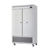 Hakka Brothers 2 Solid Door 49 cu. ft. Stainless Freezer, Bottom-Mount Compressor