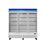 Hakka Brothers 72 CuFt. 3 Glass Doors Refrigerator (Swing), White, Energy Star Rated