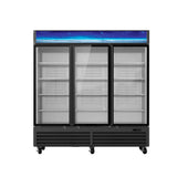 Hakka Brothers 72 CuFt. 3 Glass Doors Refrigerator (Swing), Black, Energy Star Rated