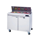 Hakka Brothers 2 Doors All Stainless Prep. Table with (10) 1/6 Pans - 36" wide, 9.2 cu/ft., R-290 Refrigerant