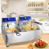 EasyRose 20L Commercial Deep Fryer with Basket 3600W Electric Frying Machine,ETL