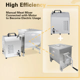 Hakka Electric Meat Mixer 45L/90lb Capacity Tank Gear Driven Stainless Steel Mixer