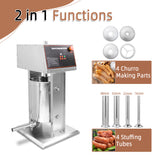 Hakka 20L/44lb Electric Sausage Stuffer Machine, Stainless Steel Vertical Sausage Maker with 4 Stuffing Tubes