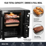 Hakka Bros 2-Layer Electric Smoker with Timer & Temperature Control, 15 lb Capacity