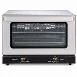 EasyRose 47L Commercial Convection Oven, 1600W Half Size Countertop Oven with 4 Racks, Stainless Steel, 150–500°F, 120-Min Timer
