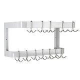 Hakka Brothers 24” Wall Mounted Commercial Stainless Steel Double Line Pot Rack