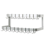 Hakka Brothers 84 in. Wall Mounted Commercial Stainless Steel Double Line Pot Rack