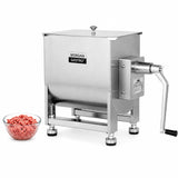 Morgangastro 7.5L/15 lb Commercial Manual Meat Mixer, Stainless Steel Sausage & Burger Mixer with Gearbox