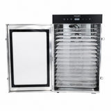 Hakka Bros 16-Tray 1400W Food Dehydrator, 26.2 sq. ft. Drying Space, 86–194°F Temp, 24H Timer & Glass Door