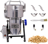 Hakka Grain Mill 400g High Speed Food Electric Stainless Steel Powder MillSeeds Flour Nut Pill Wheat Corn Herbs Spices Powder Machine,1800W