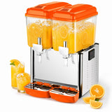 Hakka Brothers 2 x 12L Dual Bowl Refrigerated Beverage Dispenser, Commercial Juice Dispenser for Cold Drinks