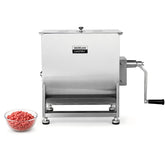 Morgangastro 22.5L/45 lb Commercial Manual Meat Mixer with Gearbox, Fixed Tank Stainless Steel Sausage & Burger Mixer