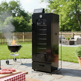 Hakka 8 Racks Commercial Electric Smoker with Visible Door, Vertical Black Smoke Oven for Sausage, Jerky & BBQ