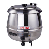 EasyRose 11 Qt Commercial Soup Warmer Food Warmer Soup Kettle with Hinged Lid, Silver