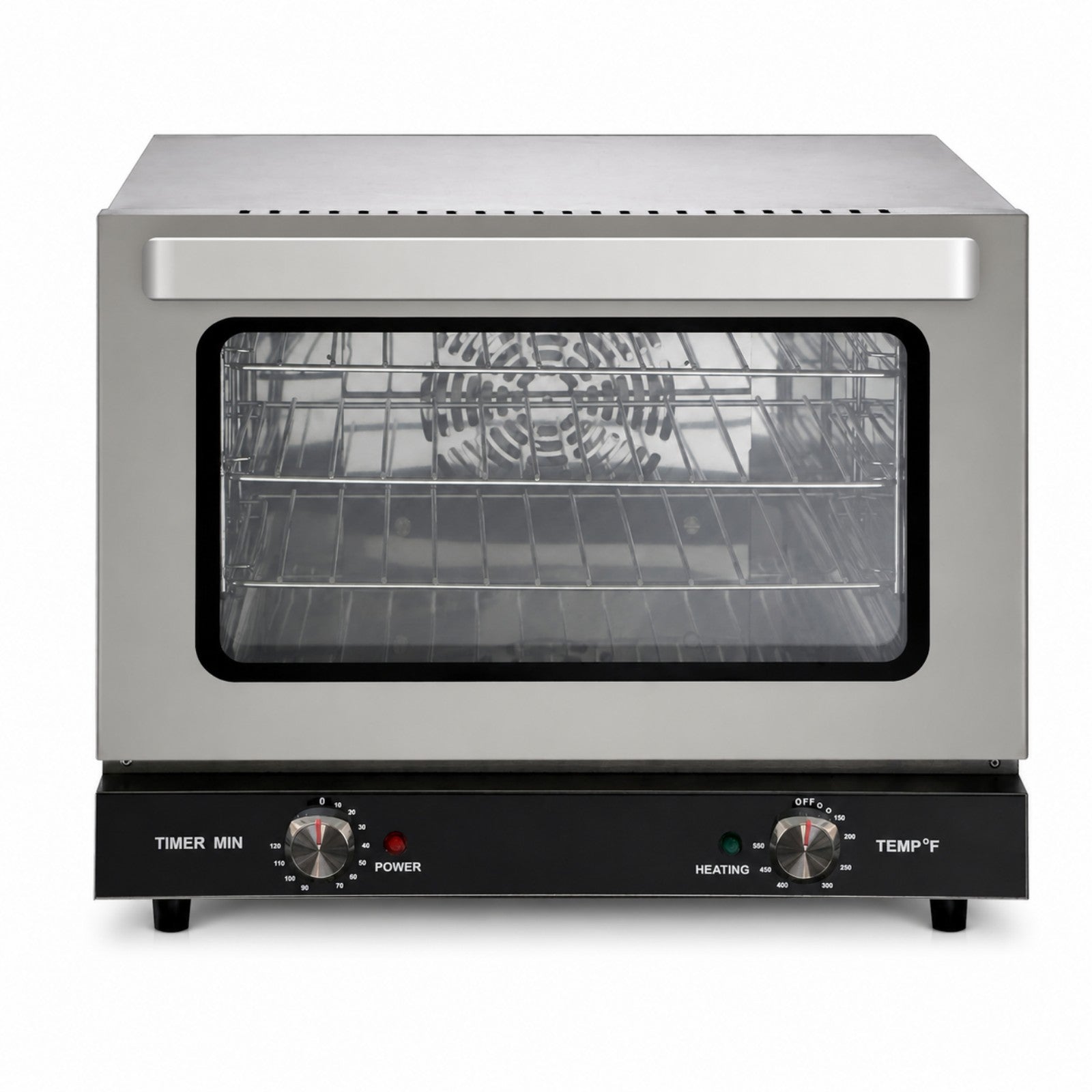 EasyRose 24QT 21L commercial convection oven with stainless steel body and dual knob controls