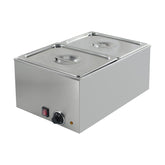 EasyRose 2-Pan Countertop Electric Food Warmer with Lids, 1200W Stainless Steel Buffet Bain Marie