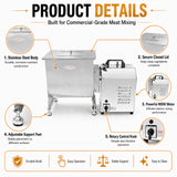 Hakka 37.5L/85 lbs Commercial Electric Meat Mixer with High-Power Motor, Stainless Steel Mixing Machine
