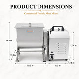 15L 30 lb tilting mixer dimensions