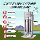 Hakka 11 Lb/5 L Stainless Sausage Stuffer 2 Speed Vertical Sausage Maker(Official Refurbishment)