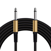 20 Feet Professional Guitar Instrument Cable with Black PVC Jacket Straight 1/4" TS to Straight 1/4" TS for Electric Guitar