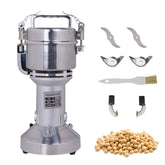 Hakka Grain Mill 400g High Speed Food Electric Stainless Steel Powder MillSeeds Flour Nut Pill Wheat Corn Herbs Spices Powder Machine,1800W