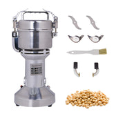 Hakka Grain Mill 200g High Speed Food Electric Stainless Steel Powder MillSeeds Flour Nut Pill Wheat Corn Herbs Spices Powder Machine,1200W