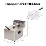 (Official refurbishment)Easyrose Commercial Deep Frye with 8.4QT/8L Removable Basket, Lid & Temperature Limiter, 1600W, 110V, ETL Listed
