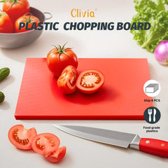 Clivia Commercial Grade Cutting Board for Kitchens 18 x 12 x 1 Inch, Multi-Color 6 of Pack Set,NSF Certified,for Vegetable Meat or Cheese
