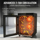 Morgangastro 16-Tray Food Dehydrator, 1450W, 86°F-194°F, 24H Timer, for Jerky, Fruits, Meat & Herbs