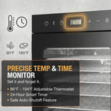 Morgangastro 20-Tray Food Dehydrator, 1600W, 86°F-194°F, 24H Timer, for Jerky, Fruits, Meat & Herbs