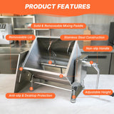 Hakka 30L/60lb Manual Meat Mixer, Tilting Stainless Steel Tank Sausage Mixer