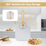 Clivia 12x14" Aluminum Pizza Peel with 11" Foldable Wooden Handle, 430Stainless Steel Wooden Handle 13.78" Blade Pizza Cutter Set