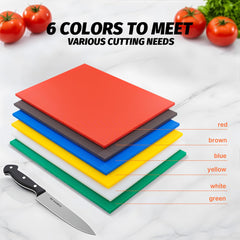 Clivia Commercial Grade Cutting Board for Kitchens 18 x 12 x 1 Inch, Multi-Color 6 of Pack Set,NSF Certified,for Vegetable Meat or Cheese