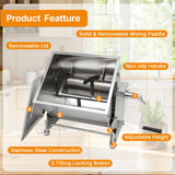 Hakka 22.5L/45lb Manual Meat Mixer, Tilting Stainless Steel Tank Commercial Sausage Mixer