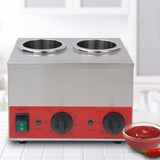 EasyRose 2 Grid Commercial Sauce & Cheese Warmer, Dual-Well Electric Squeeze Bottle Warmer, Stainless Steel, 105–195°F