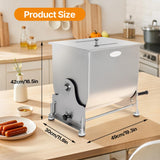 Hakka 15L/30lb Tilt Tank Manual Meat Mixer, Stainless Steel Sausage Mixer Machine