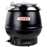 EasyRose 11 Qt Black Soup Warmer Commercial Food Warmer Soup Kettle with Hinged Lid