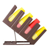 Black and Brown 4-Section Slanted Countertop Cup and Lid Organizer