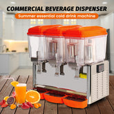 Hakka Brothers Commercial 3x12 Liter Bowl Refrigerated Beverage Dispenser and Juice Dispenser