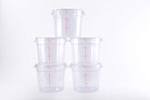Clivia 6 Qt Commercial Grade Round Food Storage Containers With Lids,Polycarbonate,Clear - Case of 5