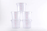 Clivia 6 Qt Commercial Grade Round Food Storage Containers With Lids,Polycarbonate,Clear - Case of 5