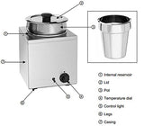 EasyRose Commercial Food Warmer 2X3.7QT Round Soup Pot Steam Table Food Warmer Buffet Bain Marie Pot with Temperature Control & Lids, - 110V, 400W