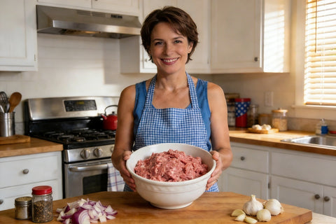Making simple dishes using ground meat.
