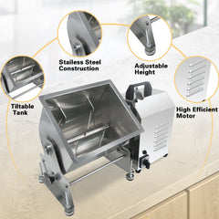 Hakka Electric 15lbs 10L Tilt Tank Meat Mixer Commercial Countertop Machine