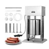 Morgangastro 10L/22lb Electric Sausage Stuffer, 200W Stainless Steel Meat Filler with Foot Pedal and 5 Stuffing Tubes