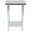 Hakka Brothers 24" x 30" 18 Gauge 430 Economy Stainless Steel Commercial Work Table with Undershelf