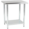 Hakka Brothers 30" x 48" 18 Gauge 430 Economy Stainless Steel Commercial Work Table with Undershelf