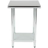 Hakka Brothers 24" x 30" 18 Gauge 430 Economy Stainless Steel Commercial Work Table with Undershelf