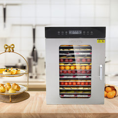 Hakka 16 Trays Food Dehydrator Fruit Vegetable Drying Adjustable Time Temp